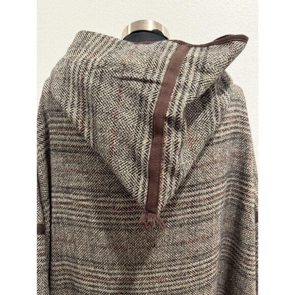 BEULAH Style Women Cotton-Blend Open Front Hooded Coat Brown One Size - Picture 8 of 14